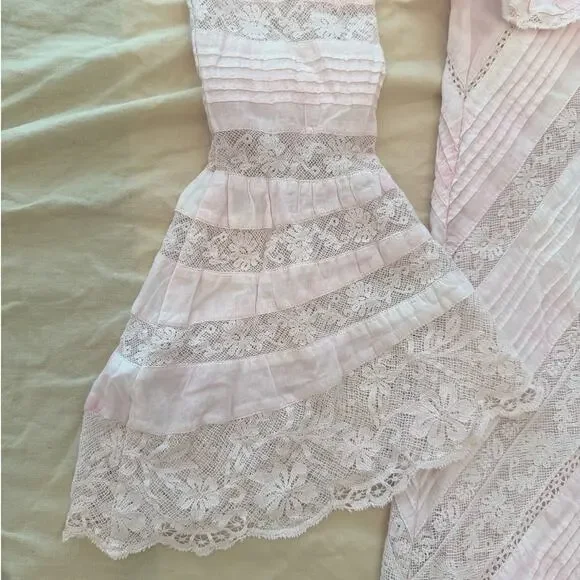 LoveShackFancy Blush Maxi Dress with Ruffle Sleeves - Picture 10 of 11